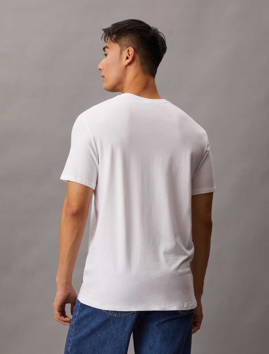 Stretch Cotton Slim Tee, Bright White, hi-res