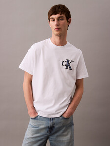 Varsity CK Badge Crewneck Tee, Brilliant White, hi-res