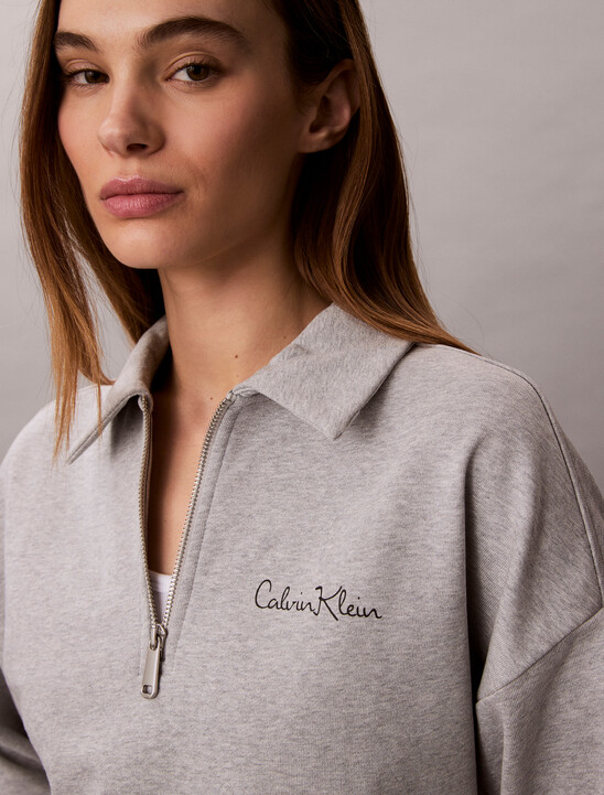 French Terry Relaxed Quarter Zip Sweatshirt