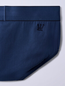 Jung Kook for Calvin Klein Heritage Cotton 3-Pack Brief, Dark Denim/Peat/Lily, hi-res
