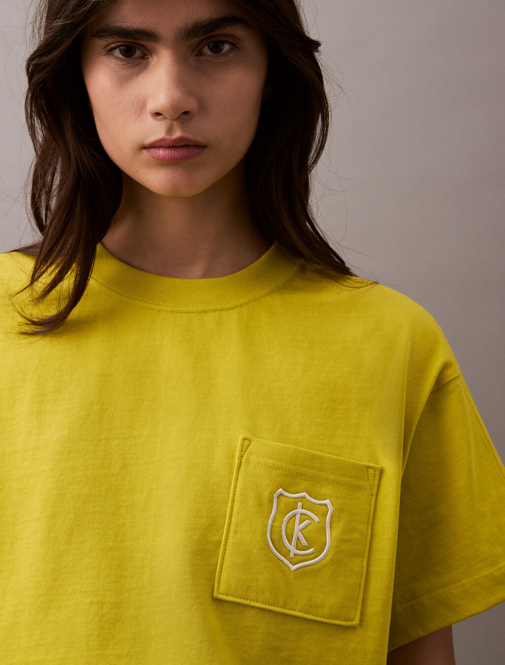 CK Crest Boxy Pocket Tee, Warm Olive, hi-res