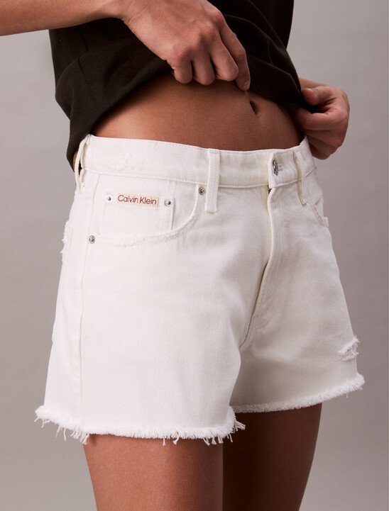 90s Fit Frayed Denim Short