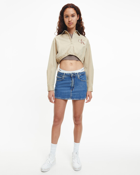 CROPPED COTTON TWILL SHIRT