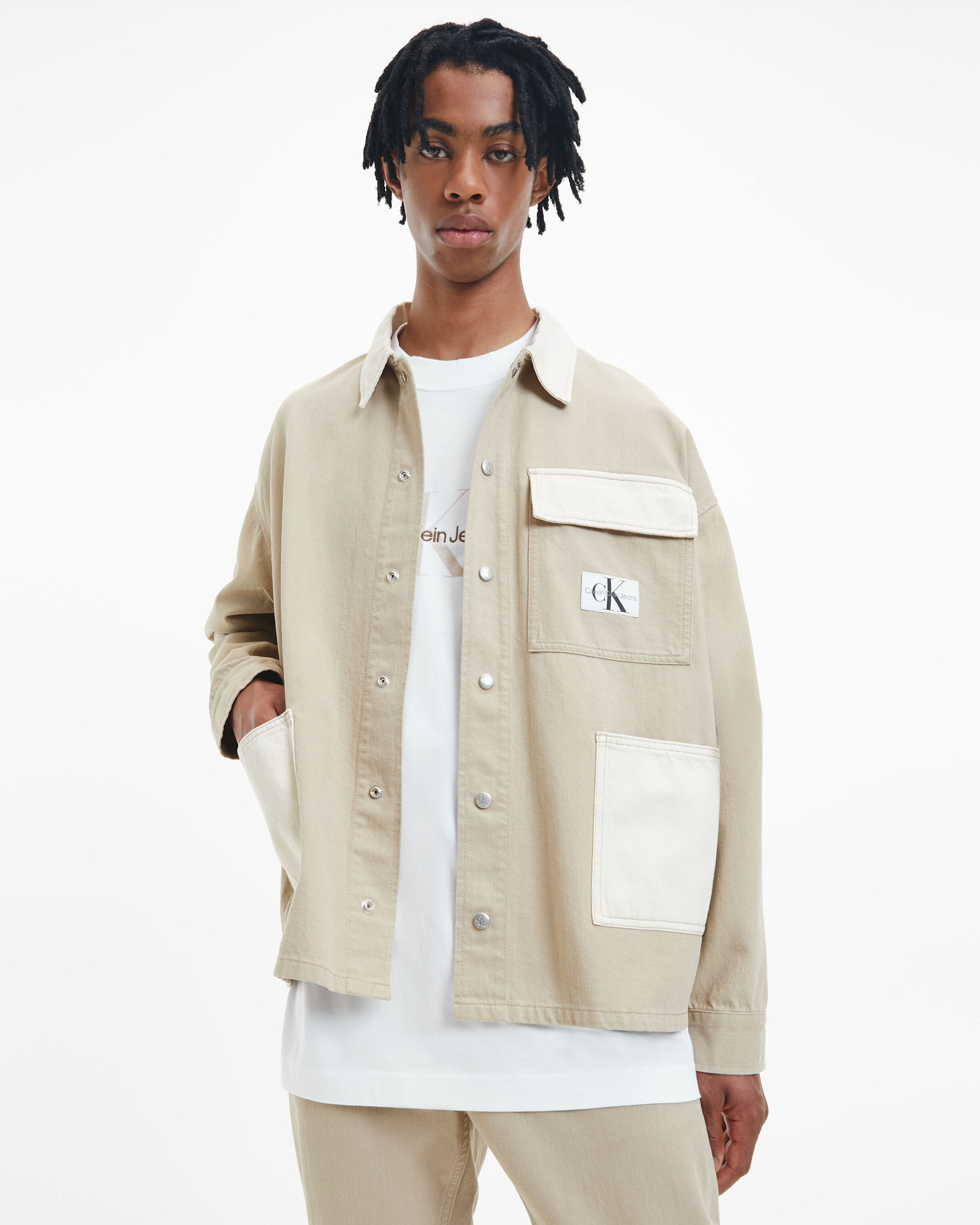 Oversized Utility Shirt Jacket brown Calvin Klein Singapore