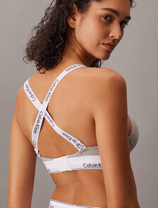 Icon Cotton Lightly Lined Plunge Bra, B10 Grey Heather, hi-res