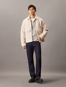 Relaxed Bouclé Wool Jacket, Moonbeam, hi-res
