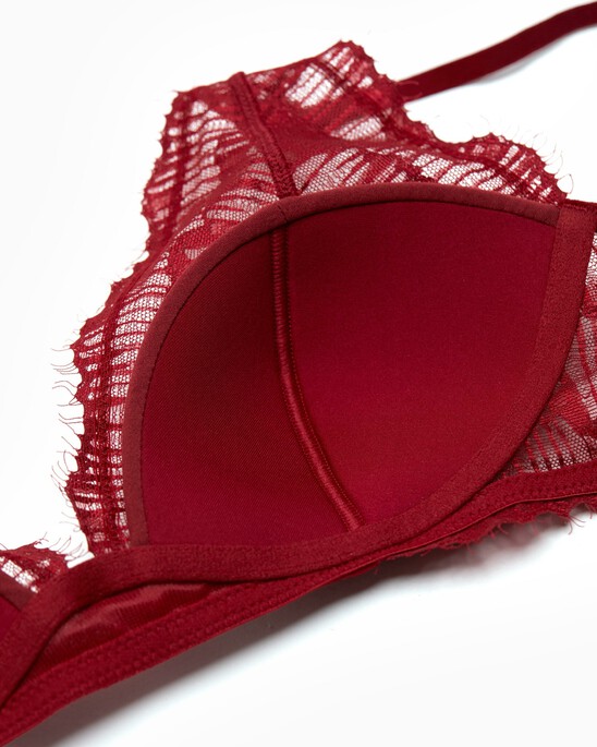 CK Black Linear Lace Lightly Lined Triangle Bra