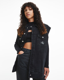 OVERSIZED DENIM VEST, Denim Black, hi-res