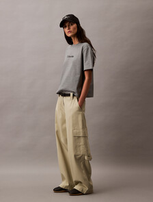 Relaxed Standard Logo Crewneck Tee, Medium Grey Heather, hi-res