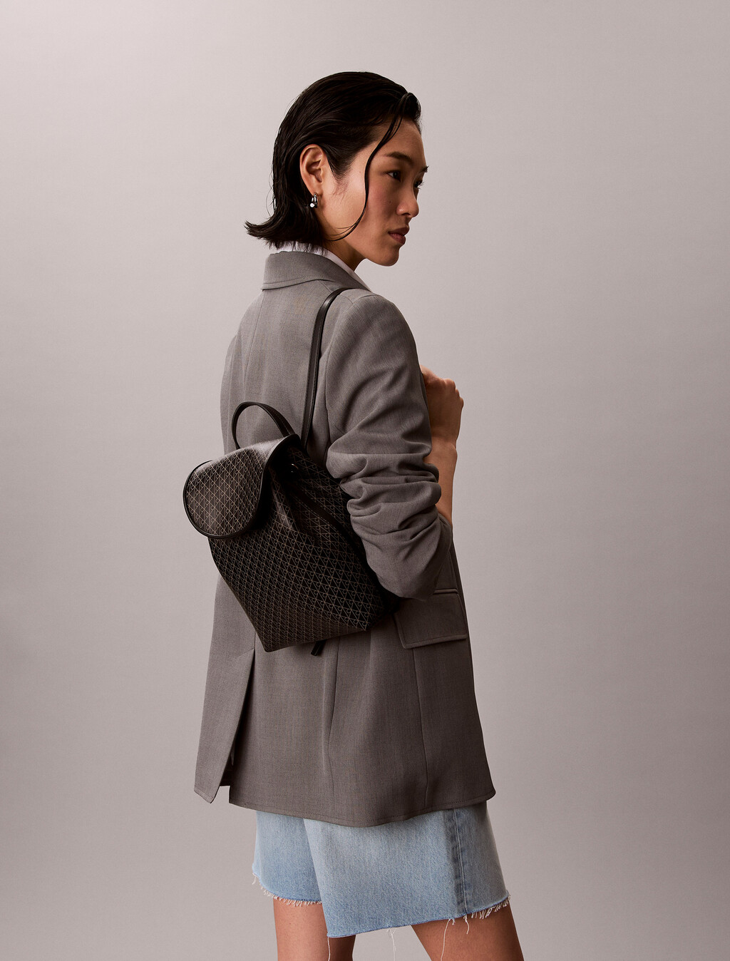 Allover Emblem Logo Mini Backpack, BLACK AOP, hi-res