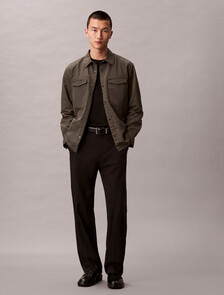 Relaxed Nylon Shirt Jacket, Beluga, hi-res