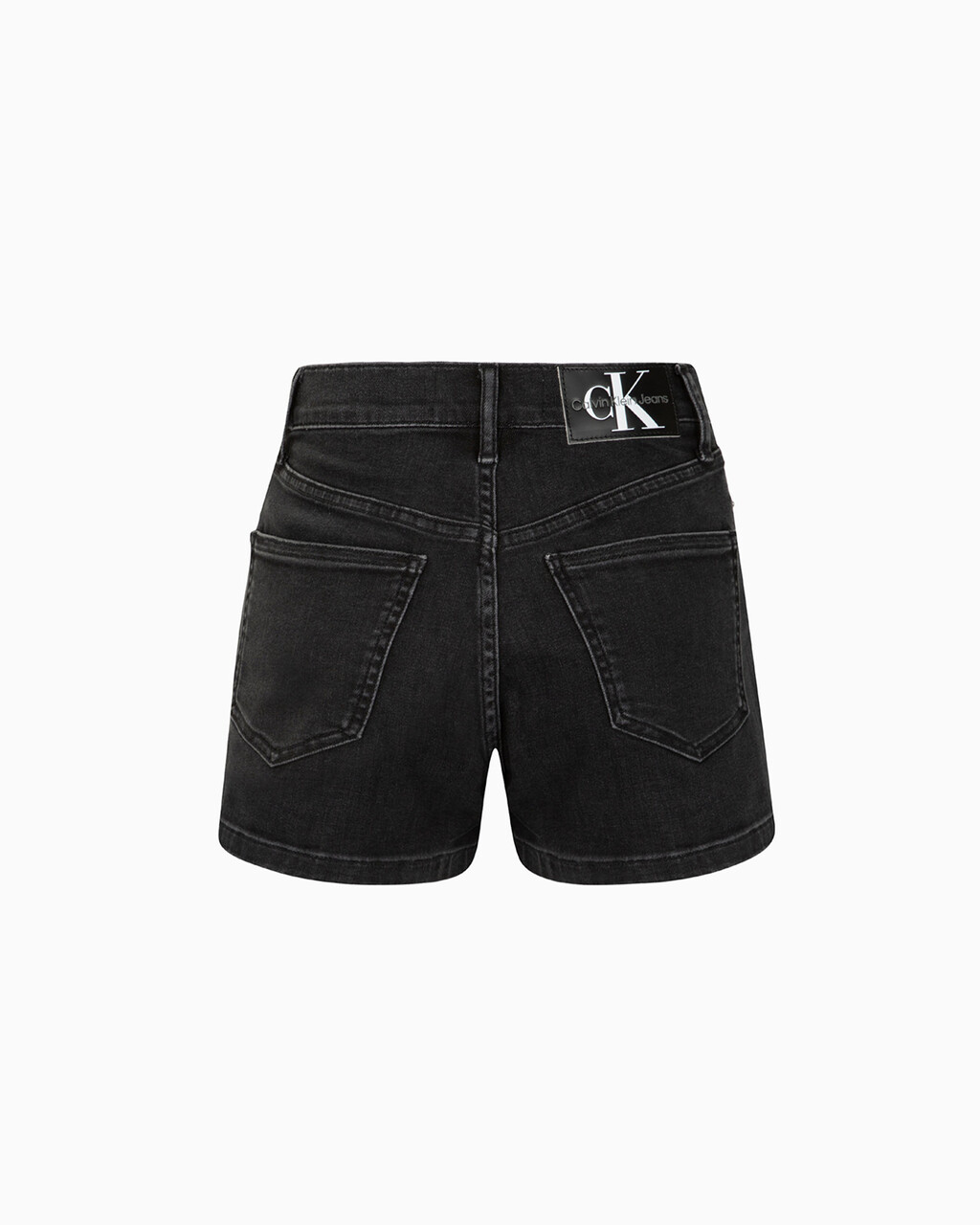 37.5 RECYCLED COTTON HIGH RISE DENIM SHORTS, Washed Black Dbl Belted Wb, hi-res