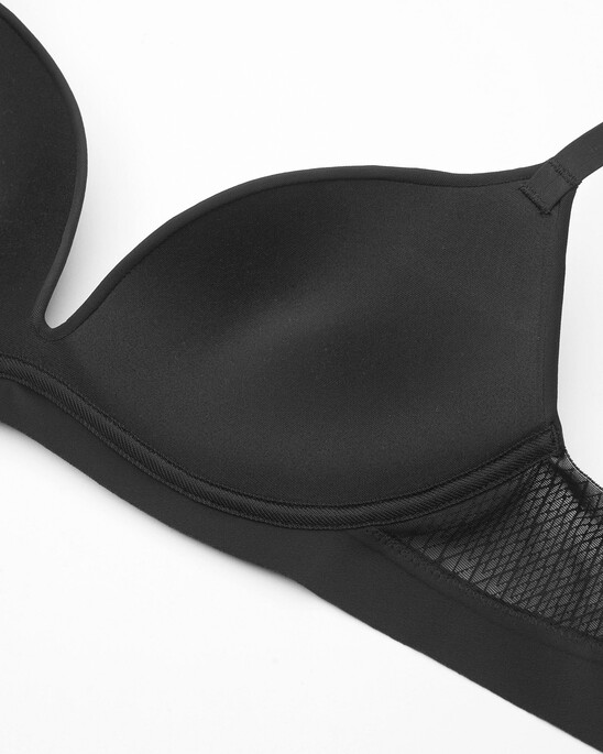 MESH LACE PUSH UP PLUNGE BRA
