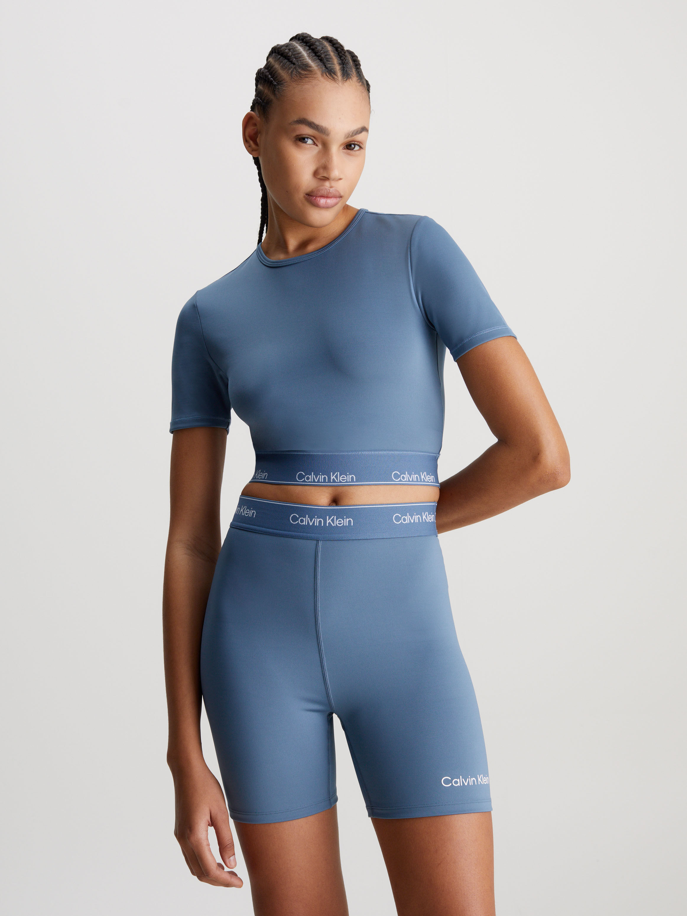 Calvin crop top and shorts set sale