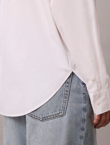 Relaxed Cotton Poplin Shirt, Brilliant White, hi-res