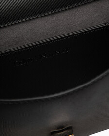 Minimal Monogram East-West Flap Textured Crossbody, BLACK, hi-res