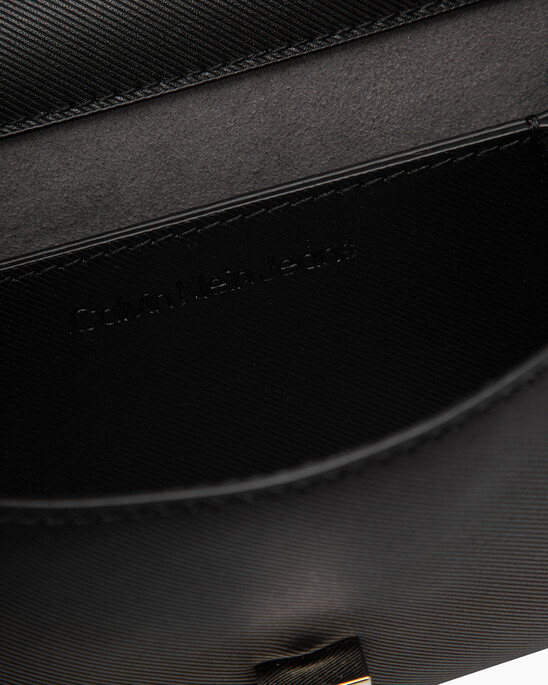Minimal Monogram East-West Flap Textured Crossbody