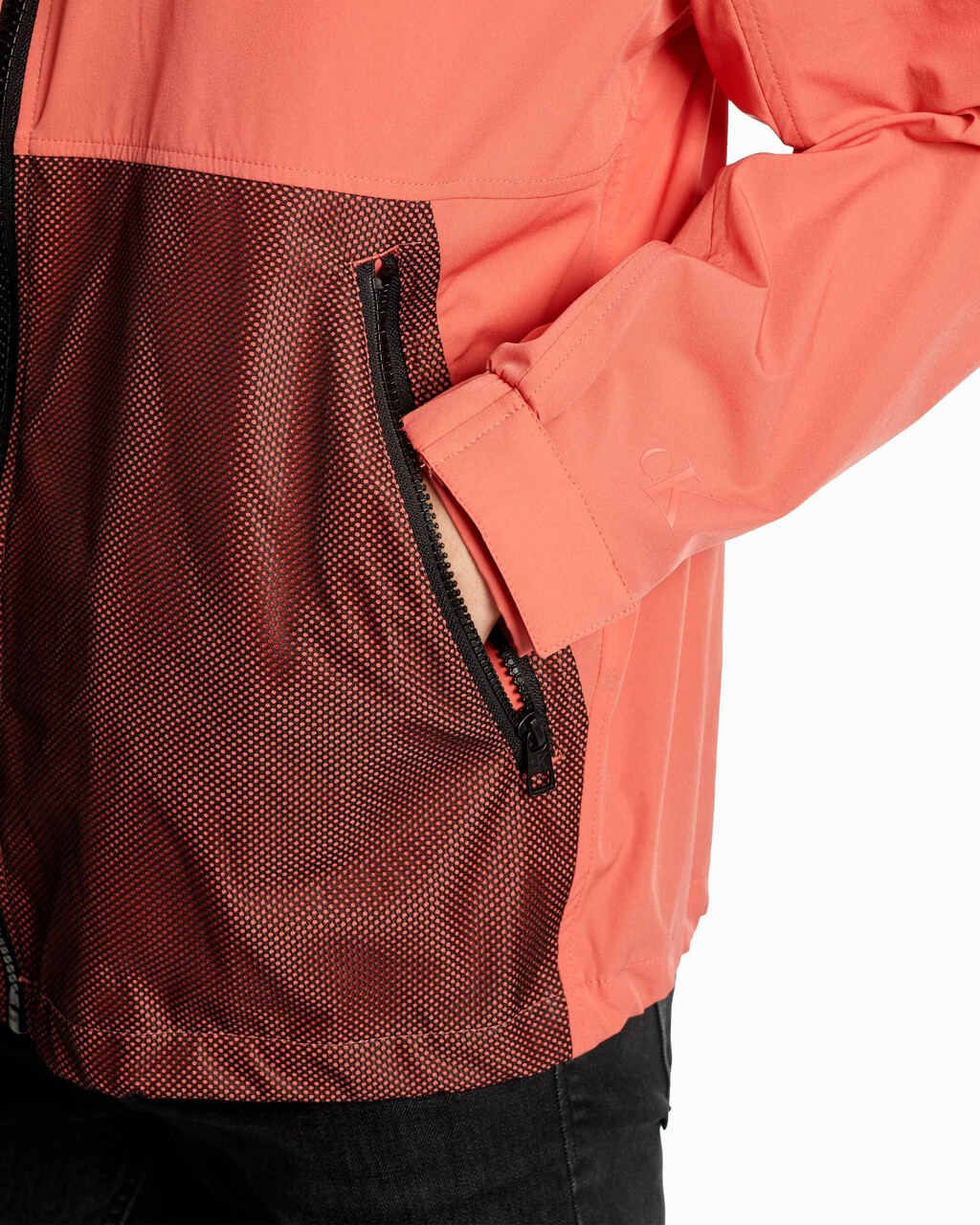 PACKABLE STACKED LOGO WINDBREAKER, Rhubarb Red, hi-res