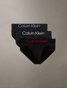 Microfiber Stretch Bold Logo Hip Brief 3 Pack, black w high rise logo/black w petunia pink logo/b, hi-res