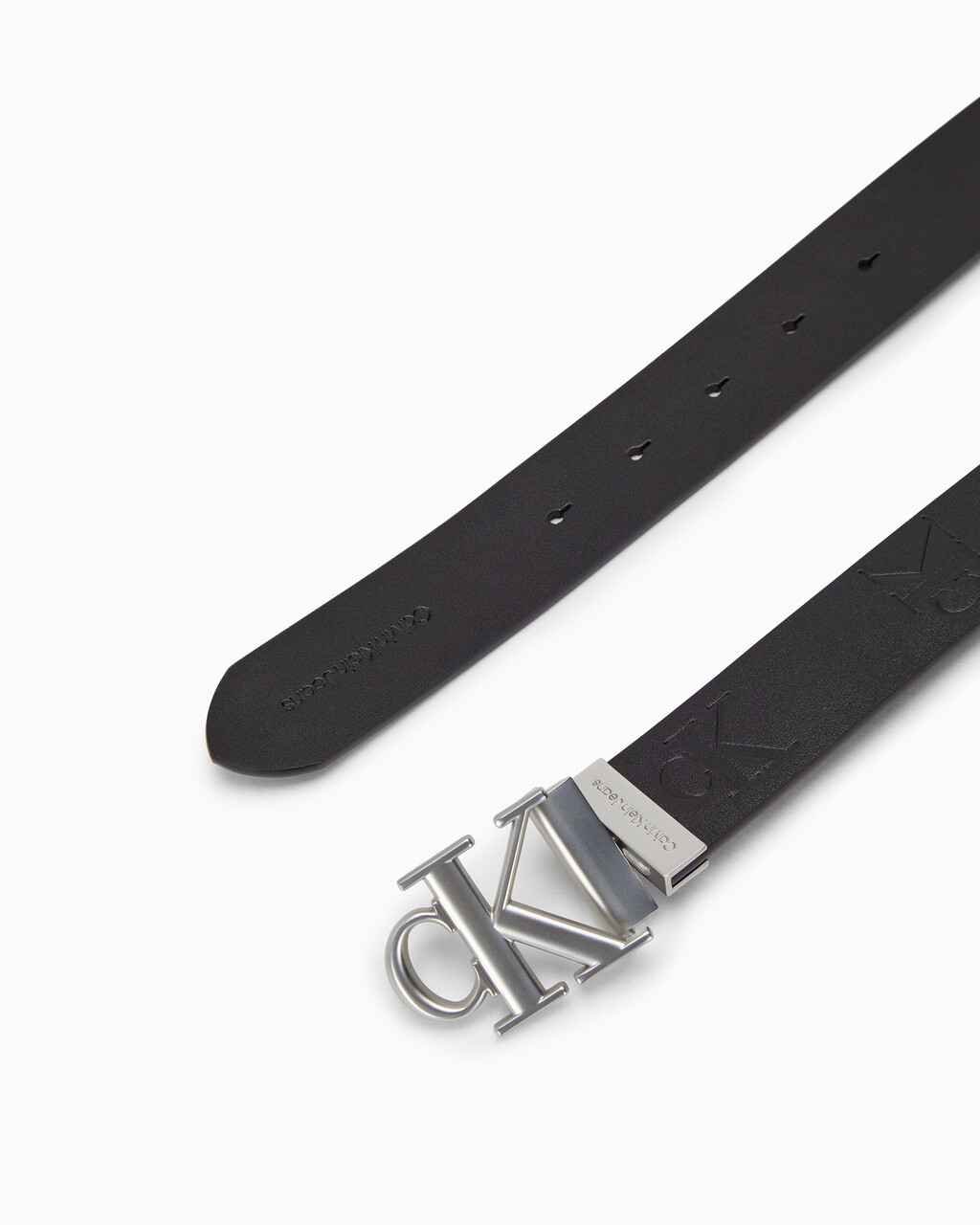 Embossed Monogram Reversible Belt, BLACK CK AOP, hi-res