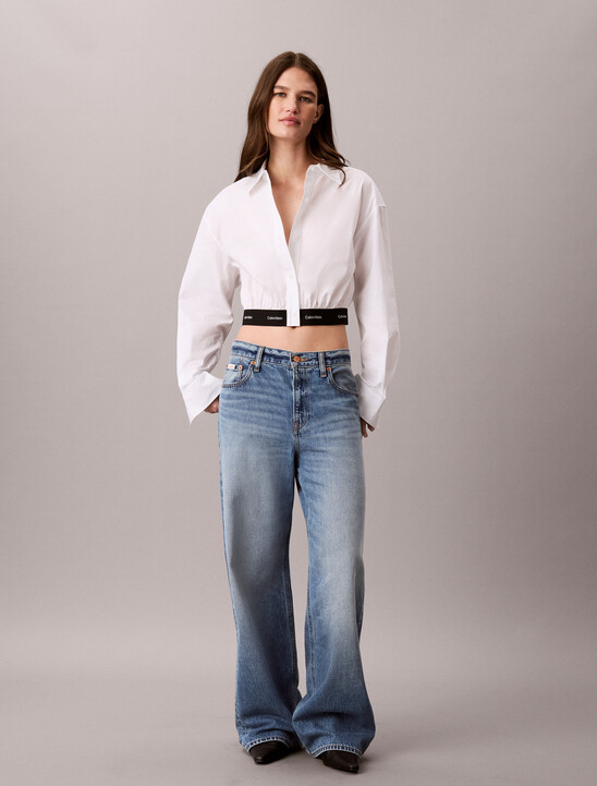Logo Waistband Cropped Shirt
