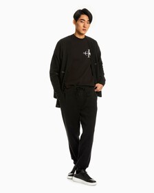 LOGO STRIPE CARDIGAN, Ck Black, hi-res