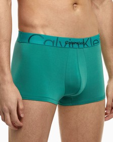 EMBOSSED ICON MICROFIBER LOW RISE TRUNKS, Distorted Blue, hi-res