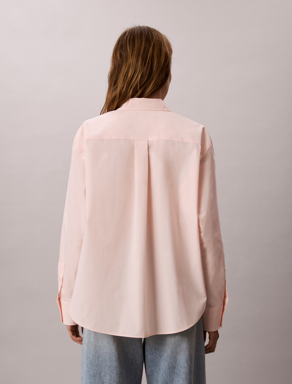 Relaxed Cotton Poplin Shirt, Mangano Calcite, hi-res