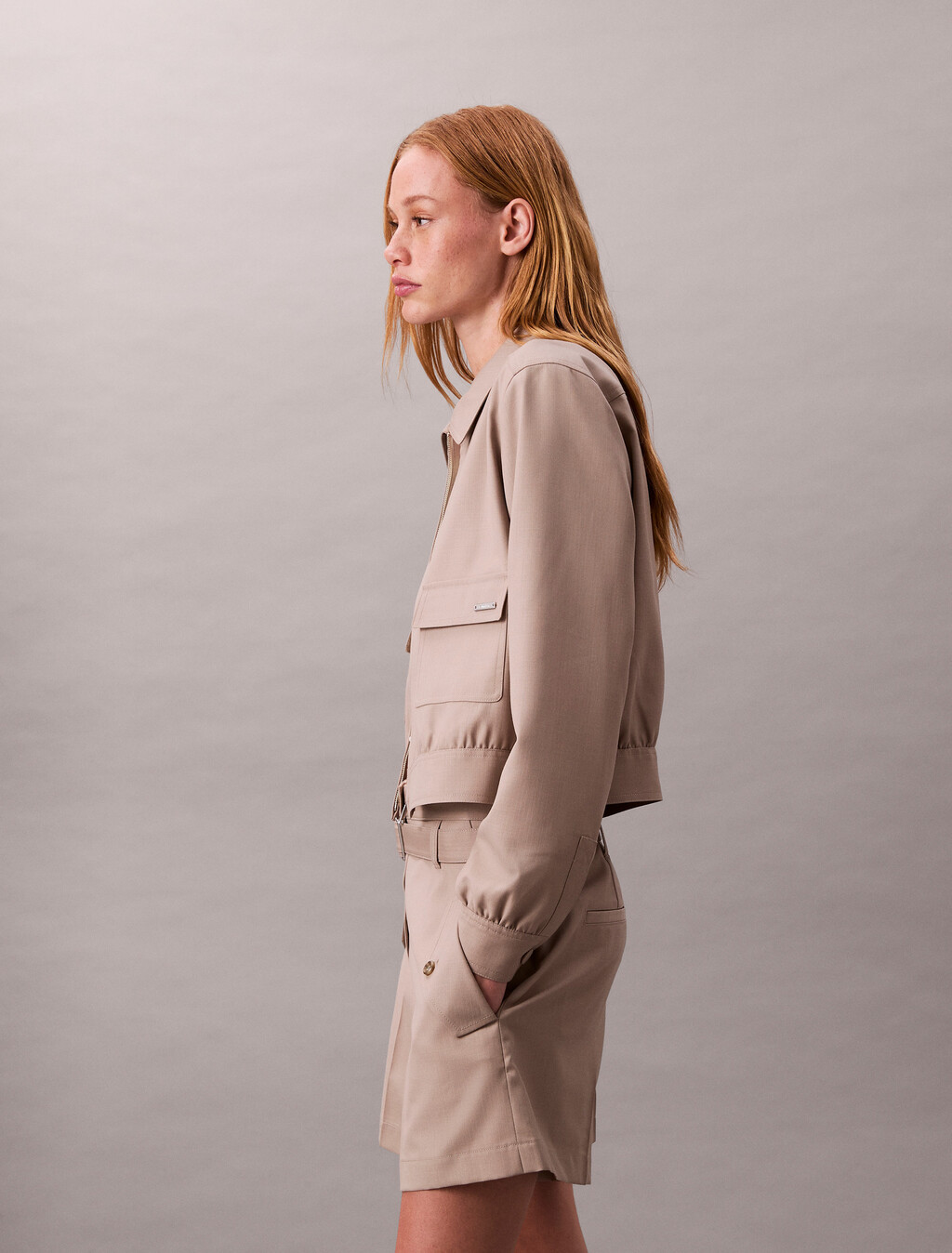 Herringbone Utility Belted Short, Light Hay, hi-res