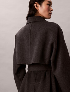 Belted Wool Trench Coat, B85 Charcoal Heather, hi-res
