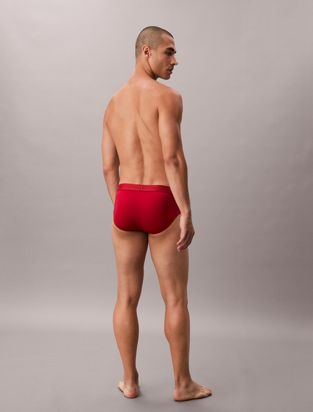 CK Black Microfiber Hip Brief, Red Stamp, hi-res