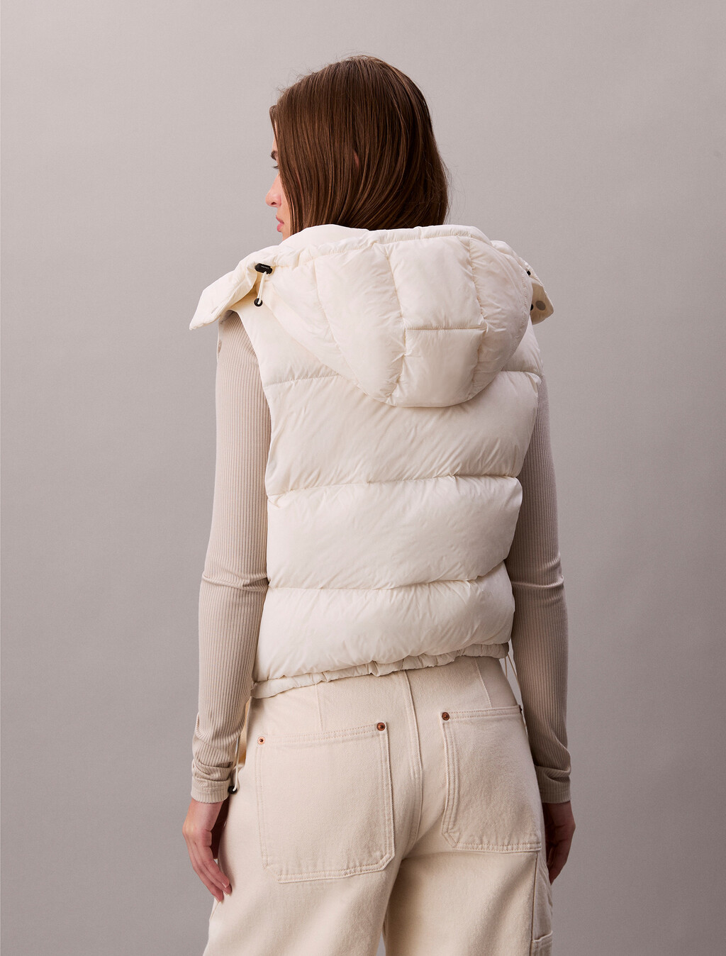 Relaxed Hooded Down Puffer Gilet, Jet Stream, hi-res