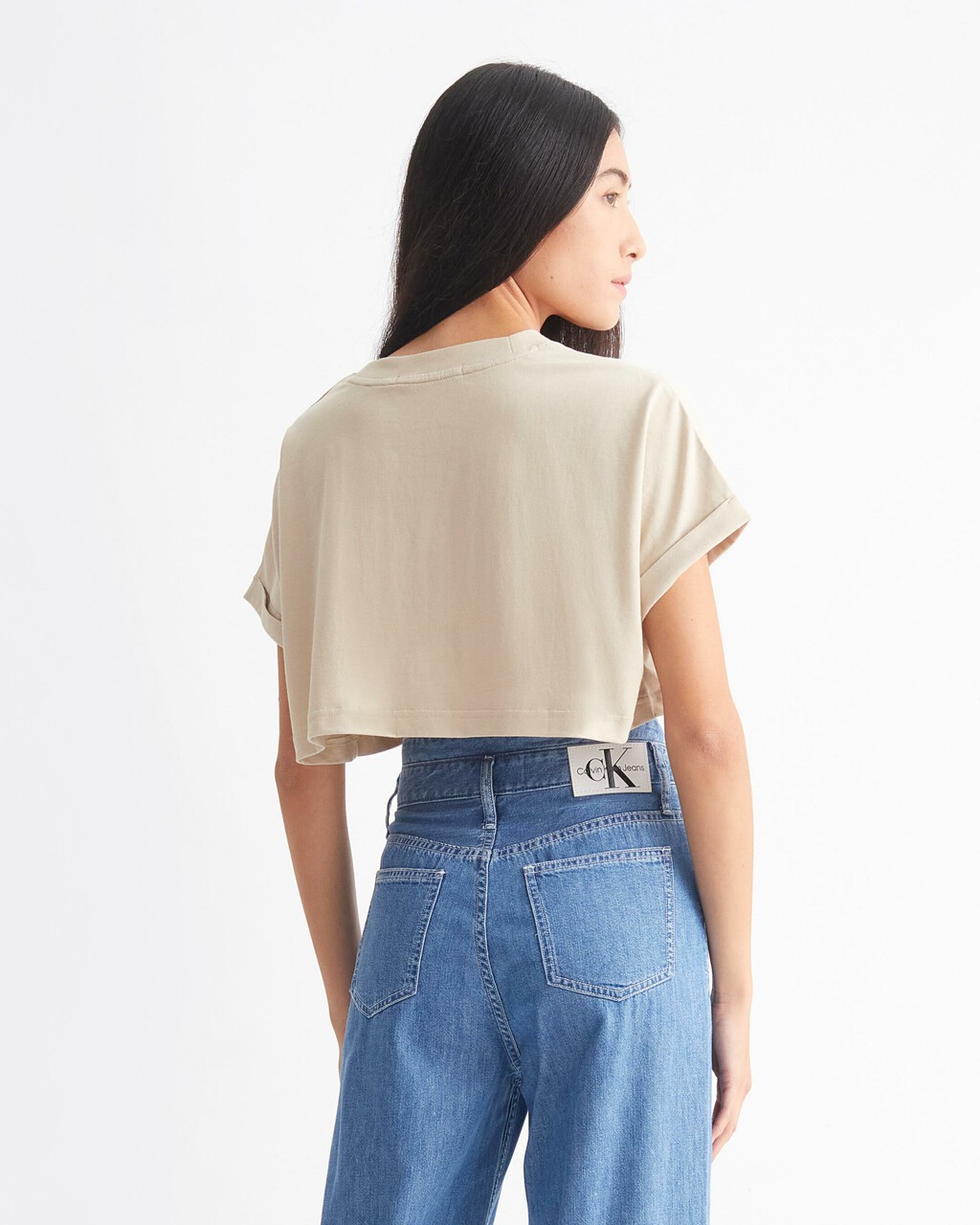 ICONIC UTILITY MONOLOGO CROPPED TEE, Classic Beige, hi-res