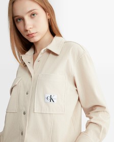 Naturals Corduroy Cropped Shirt, Putty Beige, hi-res