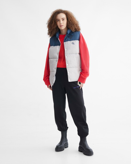 YEAR OF THE RABBIT COLOR BLOCK PUFFER VEST