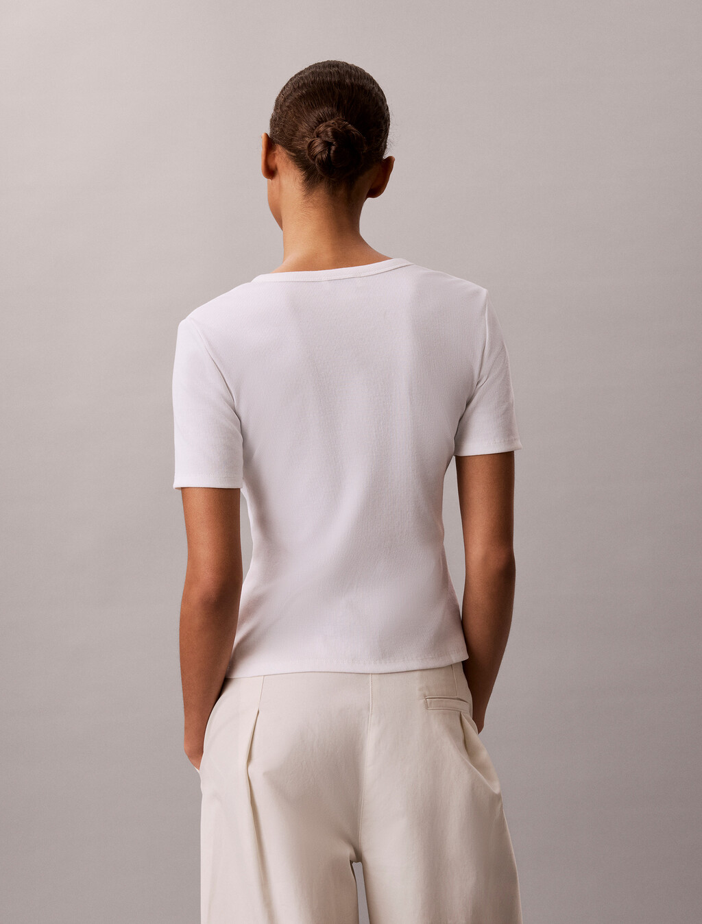 Ribbed Short Sleeve Cardigan, Bright White, hi-res