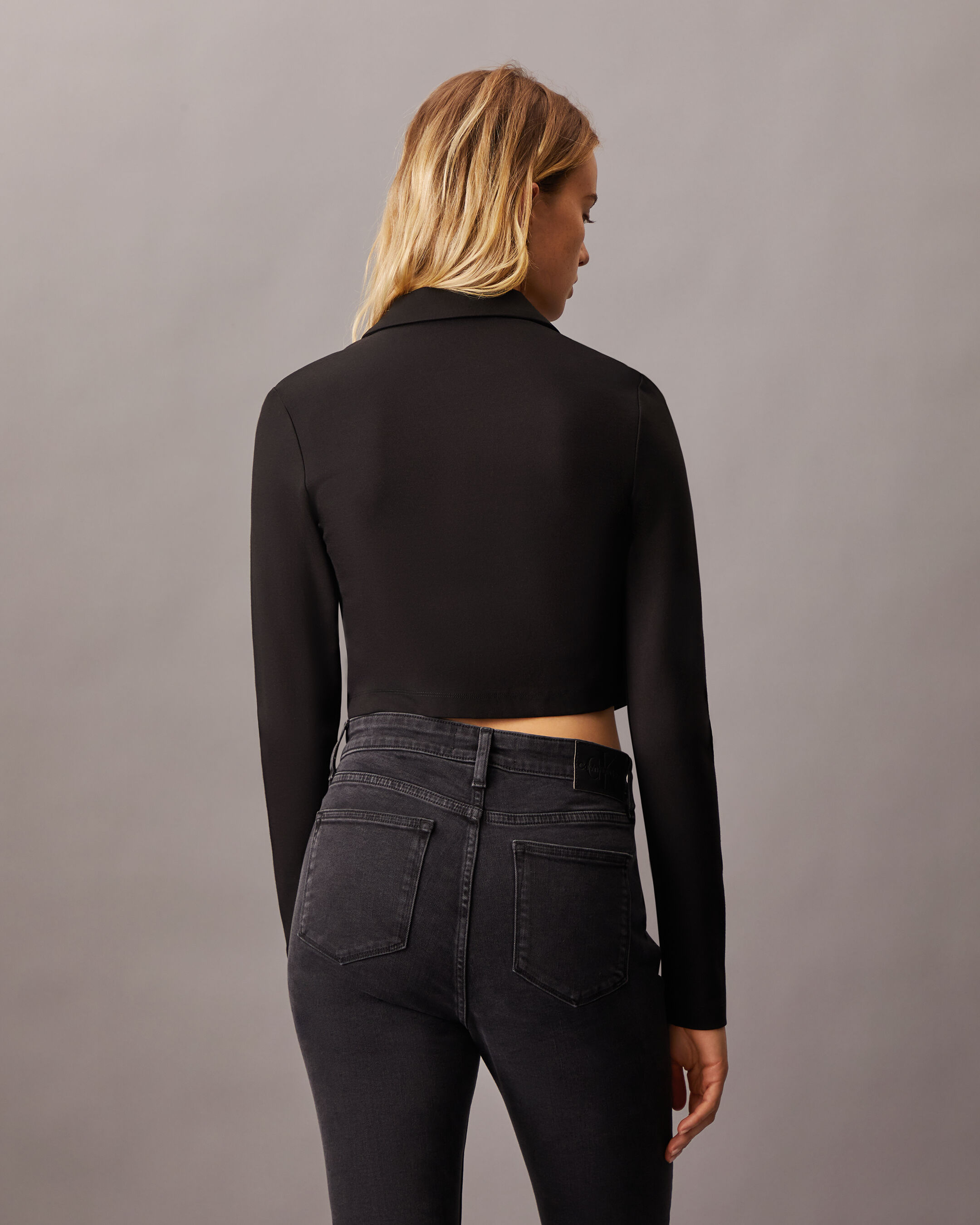 Milano Button Cropped Cardigan black Calvin Klein Singapore