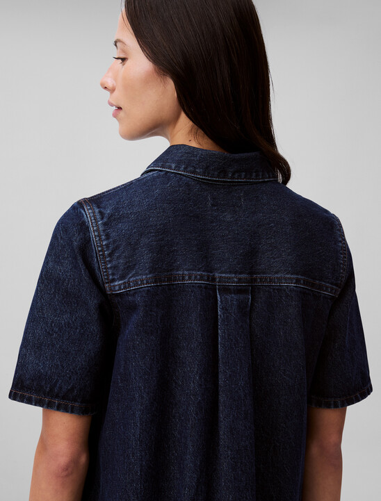 Denim A-line Mini Dress