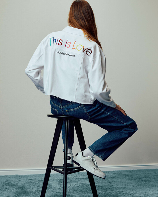 PRIDE CROPPED DENIM JACKET