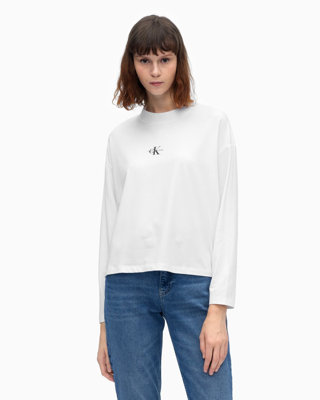 MONOGRAM LOOSE FIT TEE, Bright White, hi-res