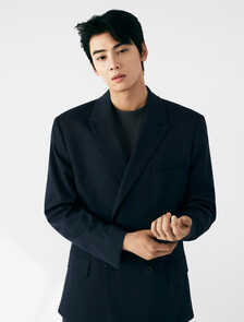 Wool Double Breasted Blazer, Vulcan, hi-res