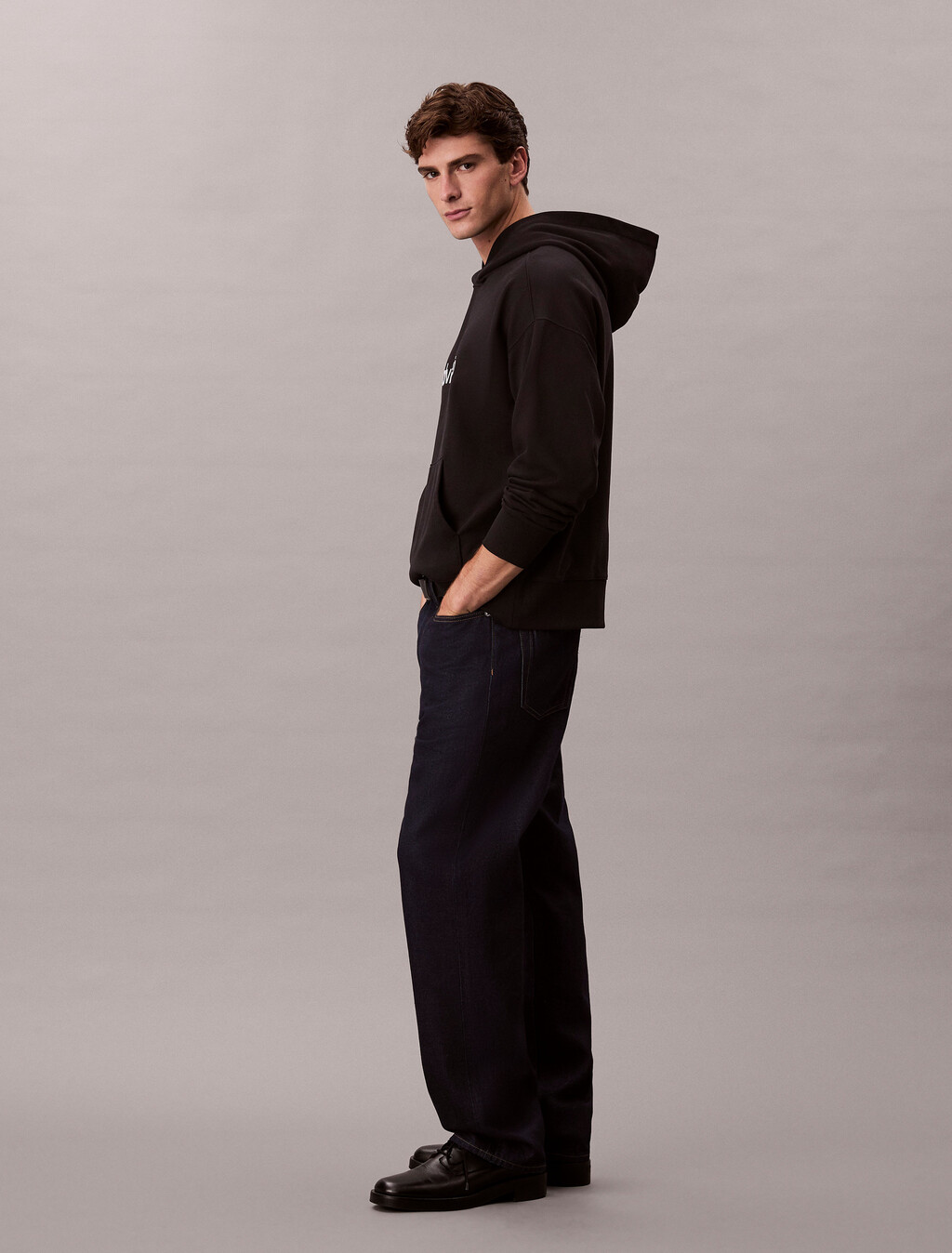 Standard Logo Premium Terry Hoodie, Black, hi-res