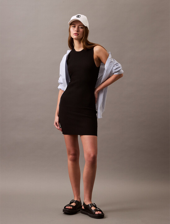 Sculpt Rib Knit Mini Dress