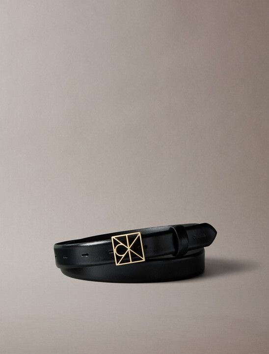 Full-Grain Leather Emblem Logo Belt