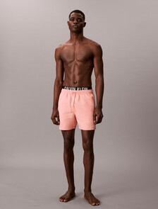 Double Waistband Swim Shorts - Intense Power, Sugar Pink, hi-res