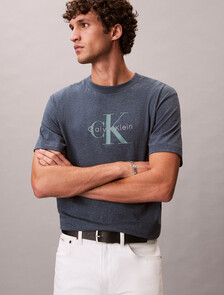 Monogram T-shirt, NEARLY NAVY HEATHER B8289, hi-res