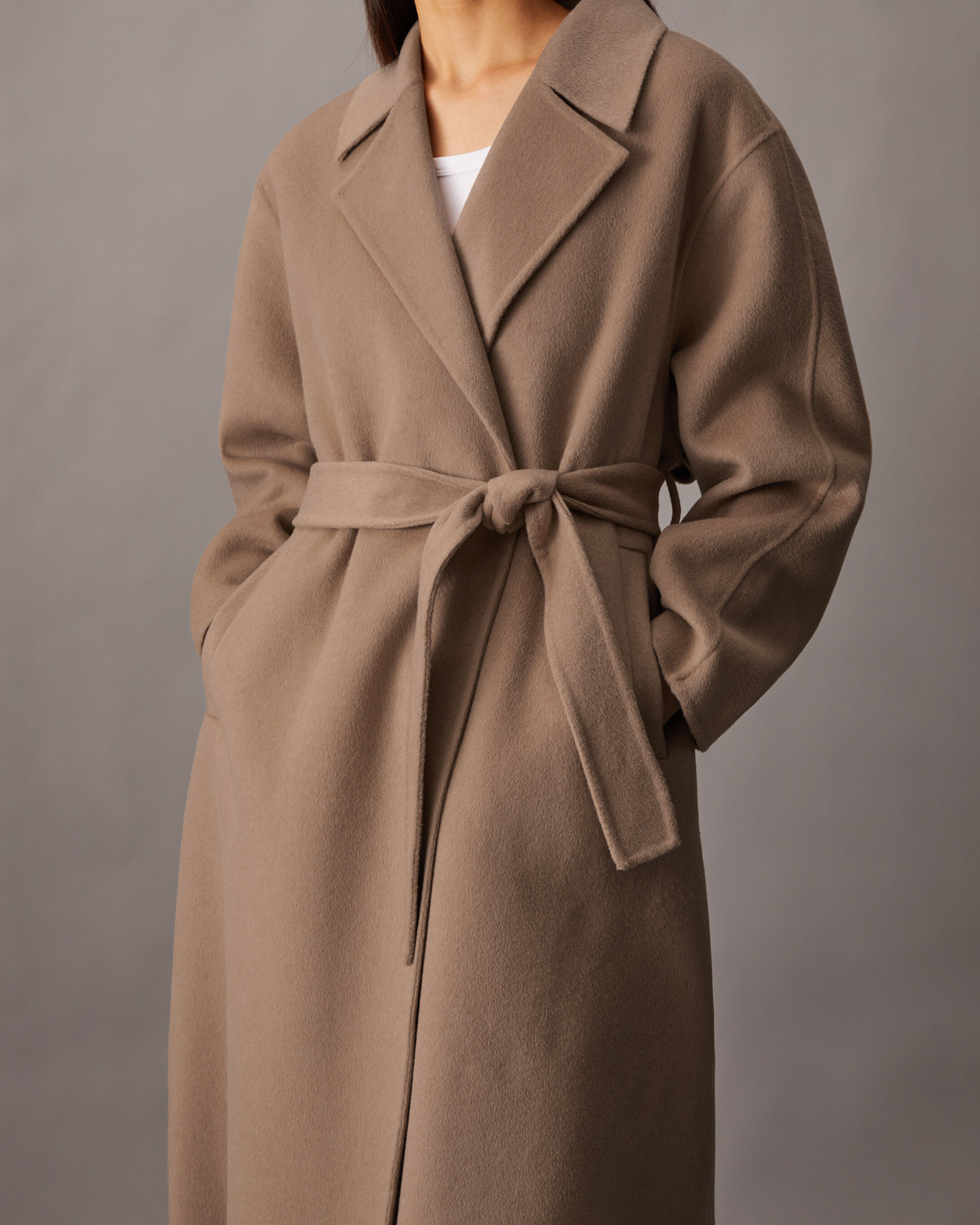 Hero Double Face Wool Blend Trench Coat | brown | Calvin