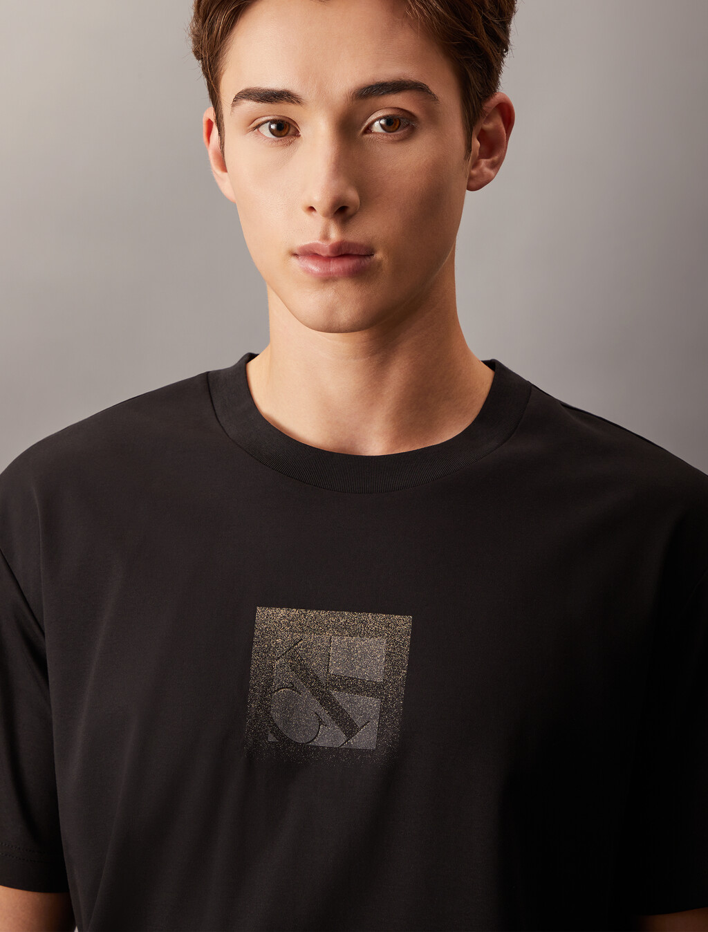 Soft Box Monogram Interlock Tee, Ck Black, hi-res