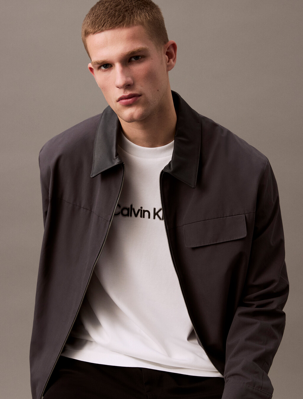 Slim Calvin Klein Motion Blur Tee, Brilliant White, hi-res
