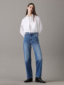 Relaxed Oxford Cotton Shirt, Bright White, hi-res